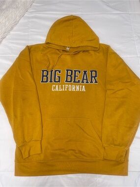 “Big Bear California” Men's Mustard Hoodie Sweatshirt- Size Large